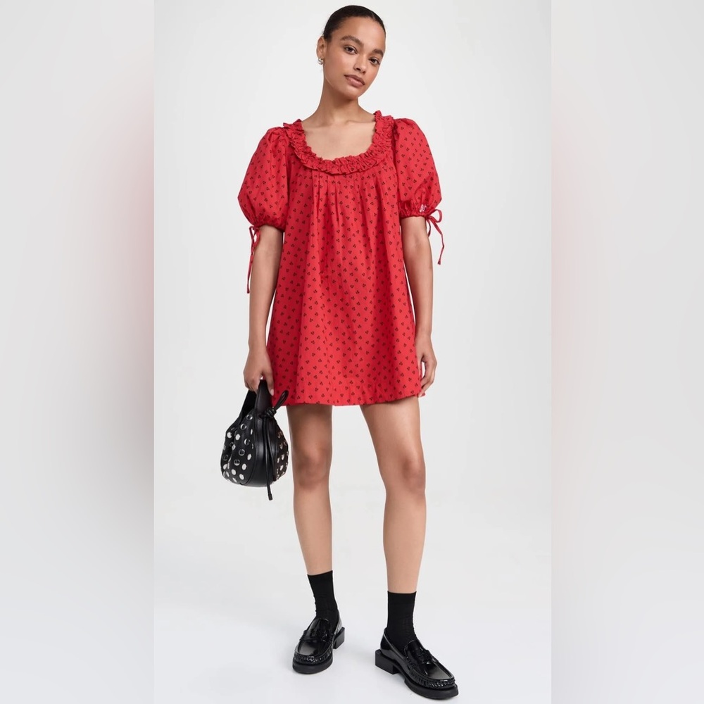 Damson Madder Jemima Mini Dress - Red Cherries size UK 16 US 12 - Picture 2 of 14
